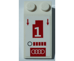 Slope 18 4 x 2 with White Number 1, Red Arrows, and Audi Logo Pattern (Sticker) - Set 75872