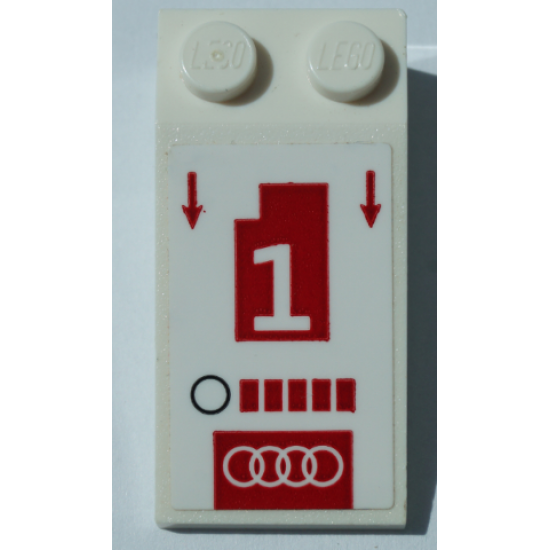 Slope 18 4 x 2 with White Number 1, Red Arrows, and Audi Logo Pattern (Sticker) - Set 75872