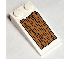 Slope 18 4 x 2 with 4 Wood Grain Boards and Coral Nails Pattern Model Left Side (Sticker) - Set 41380