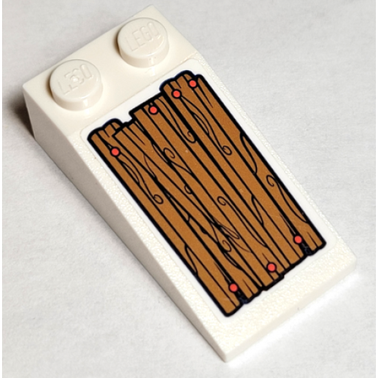 Slope 18 4 x 2 with 4 Wood Grain Boards and Coral Nails Pattern Model Left Side (Sticker) - Set 41380