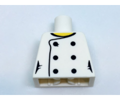 Torso Female Chef with 6 Black Buttons and Yellow Neck Pattern