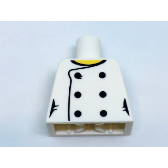 Torso Female Chef with 6 Black Buttons and Yellow Neck Pattern