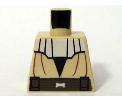 Torso SW Jedi Robe, Dark Brown Belt, White Collar Pattern