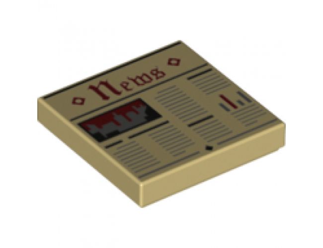 Tile 2 x 2 with Newspaper 'News' Pattern