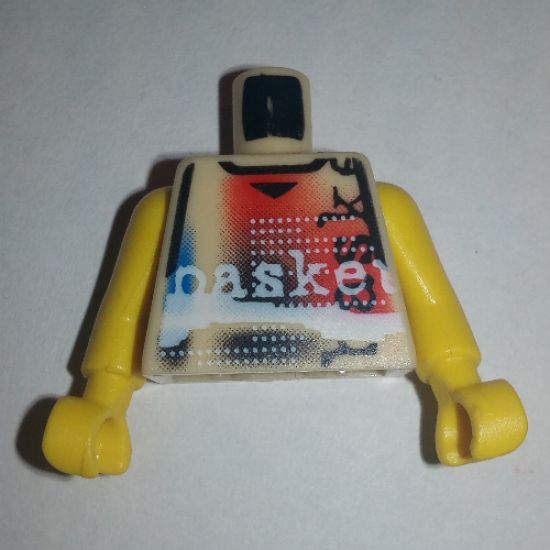 Torso NBA Street Player - 3 Color Shirt, Basket Text Pattern / Yellow NBA Arms