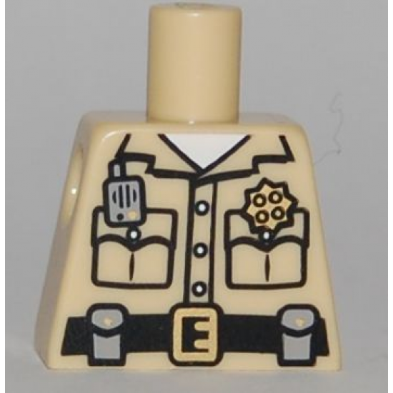 Torso Shirt Button Down with Pockets, Radio, Badge and Belt Pattern