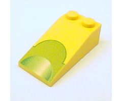 Slope 18 4 x 2 with Lime Green Semicircle Pattern