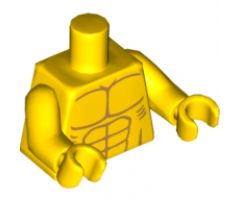 Torso Bare Chest with Muscles and Ribs Outline Pattern / Yellow Arms / Yellow Hands
