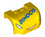 Vehicle, Mudguard 3 x 4 x 1 2/3 Curved with Front with Headlights, Smile with Teeth and 'DINOCO' Pattern