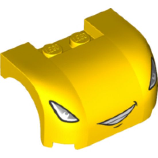Vehicle, Mudguard 3 x 4 x 1 2/3 Curved with Front with Headlights and Smile with Teeth Pattern