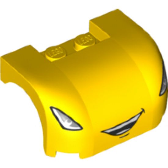 Vehicle, Mudguard 3 x 4 x 1 2/3 Curved with Front with Headlights and Open Smile with Teeth Pattern