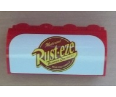Slope, Curved 2 x 4 x 1 1/3 with Four Recessed Studs with Rust-eze Logo Pattern (Sticker) - Set 8486