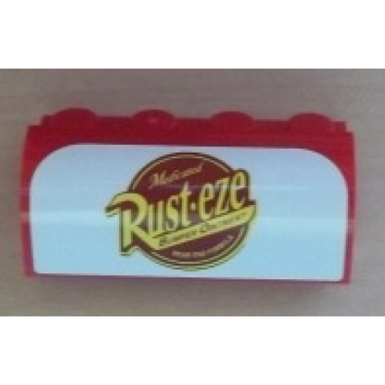 Slope, Curved 2 x 4 x 1 1/3 with Four Recessed Studs with Rust-eze Logo Pattern (Sticker) - Set 8486