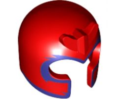 Minifigure, Headgear Helmet with Front Prongs and Dark Purple Pattern (Magneto)