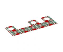 Minifigure, Body Wear Skirt Cloth Length 8mm with Green and White Tartan Kilt Pattern