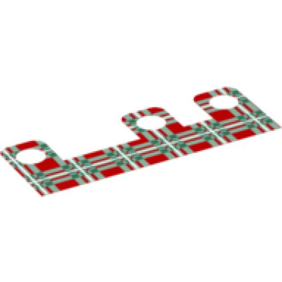 Minifigure, Body Wear Skirt Cloth Length 8mm with Green and White Tartan Kilt Pattern