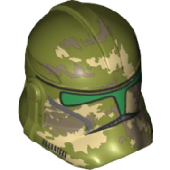 Minifigure, Headgear Helmet SW Clone Trooper with 41st Camouflage Pattern