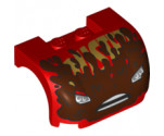Vehicle, Mudguard 3 x 4 x 1 2/3 Curved with Front with Headlights, Open Mouth Frown with Teeth and Mud Splotches Pattern