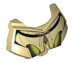 Large Figure Part Chest Armor Small with SW General Grievous Dark Gray and Lime Pattern