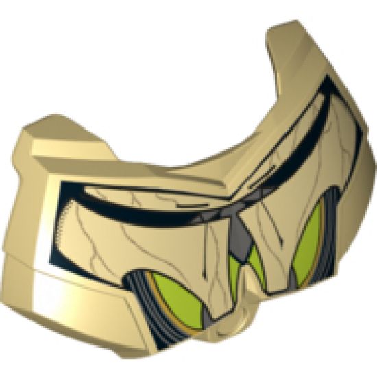 Large Figure Part Chest Armor Small with SW General Grievous Dark Gray and Lime Pattern