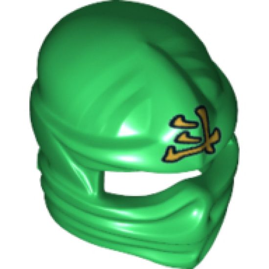Minifigure, Headgear Ninjago Wrap with Gold Ninjago Logogram 'Energy' Pattern (Lloyd)