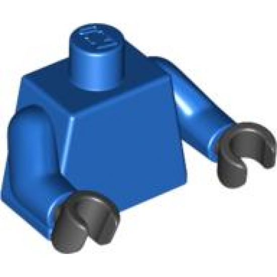 Torso Ninjago Dark Blue Straps, Silver Armor, Clasps and Lightning Emblem Pattern / Blue Arms / Black Hands