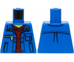 Torso Jacket with Pockets over Dark Red V-Neck Sweater Pattern