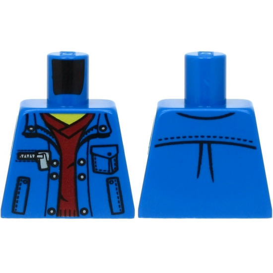 Torso Jacket with Pockets over Dark Red V-Neck Sweater Pattern
