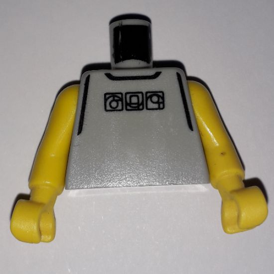 Torso NBA Street Player - Gray Shirt and 3 Squares Pattern / Yellow NBA Arms