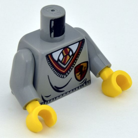 Torso Harry Potter Uniform Gryffindor Shield Pattern / Light Gray Arms / Yellow Hands