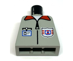 Torso Rescue Coast Guard Logo, ID Badge, Red Collar, Zipper Pattern