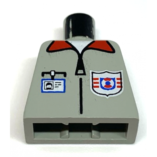 Torso Rescue Coast Guard Logo, ID Badge, Red Collar, Zipper Pattern