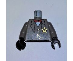 Torso Western Sheriff Star Badge, Vest, Red Bow Tie and Watch Fob Pattern (Sheriff) / Dark Gray Arms / Black Hands