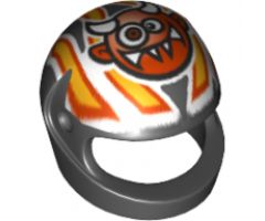 Minifigure, Headgear Helmet Motorcycle (Standard) with Crazy Demon Pattern