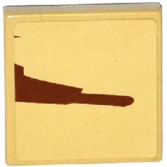 Tile 2 x 2 with SW Wookiee Gunship Pattern Model Right Side (Sticker) - Set 75084