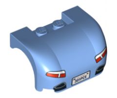 Vehicle, Mudguard 3 x 4 x 1 2/3 Curved with Back with Taillights, Exhaust and '301PCE' License Plate Pattern