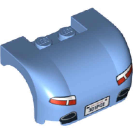 Vehicle, Mudguard 3 x 4 x 1 2/3 Curved with Back with Taillights, Exhaust and '301PCE' License Plate Pattern