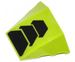 Wedge 4 x 3 No Studs with Black Trapezoids Pattern (Sticker) - Set 70705