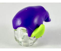 Minifigure, Headgear Hat, Elf Drooping with Pointed Ears with Dark Purple Top Pattern (Green Goblin)