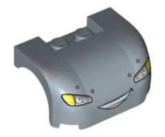 Vehicle, Mudguard 3 x 4 x 1 2/3 Curved with Front with Headlights, Yellow Blinkers and Smile with Teeth Pattern