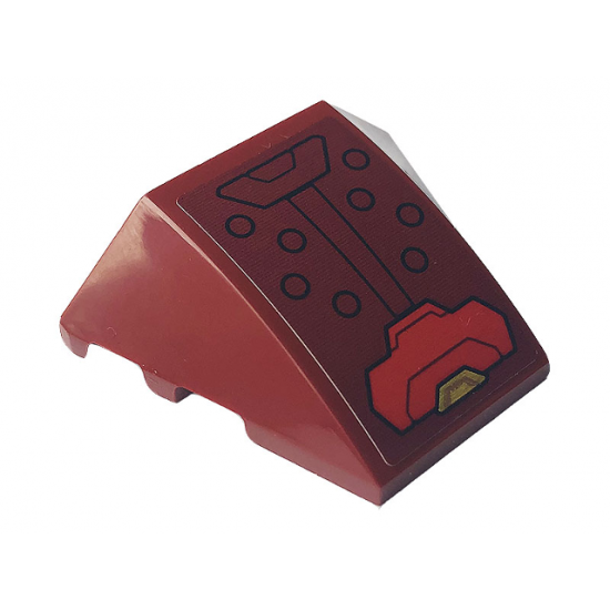 Wedge 4 x 3 No Studs with Iron Man Hulkbuster Armor Pattern (Sticker) - Set 76164