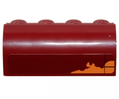 Slope, Curved 2 x 4 x 1 1/3 with Four Recessed Studs with Irregular Orange Patch Pattern (Sticker) - Set 75099