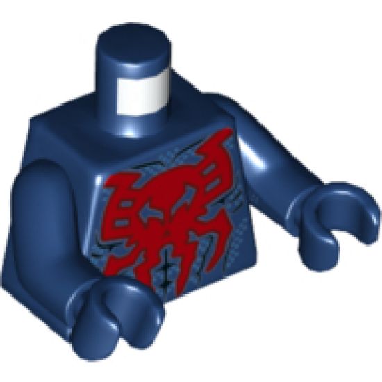 Torso, Giant Red Spider, Black Muscle Contours Pattern / Dark Blue Arms / Dark Blue Hands