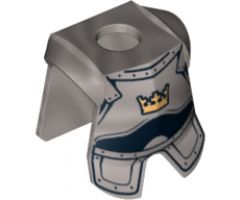 Minifigure, Body Wear Armor Breastplate with Leg Protection, Fantasy Era Crown Pattern