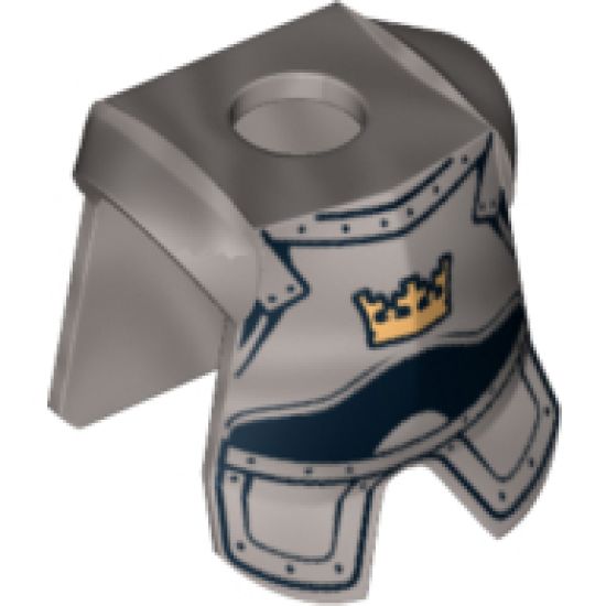Minifigure, Body Wear Armor Breastplate with Leg Protection, Fantasy Era Crown Pattern