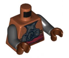Torso SW Armor Plates with Back Straps and Dark Red Sash Pattern / Black Arms / Reddish Brown Hands