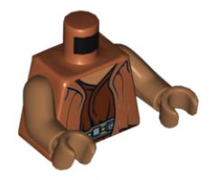 Torso SW Jedi Robe, Dark Tan Belt and Reddish Brown Undershirt Pattern (Ithorian Jedi) / Medium Nougat Arms / Medium Nougat Hands