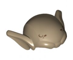 Minifigure, Headgear Head Top, Goblin with Ears and Dark Bluish Gray Hair Lines Pattern