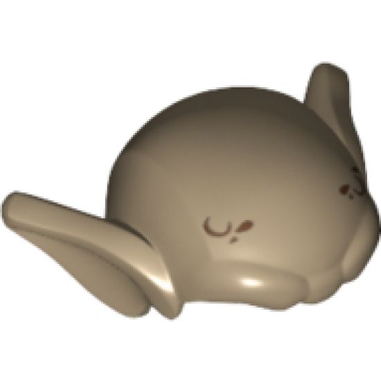 Minifigure, Headgear Head Top, Goblin with Ears and Dark Bluish Gray Hair Lines Pattern