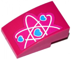 Slope, Curved 3 x 2 with Half Heart Electron Orbitals Pattern (Sticker) - Set 41116